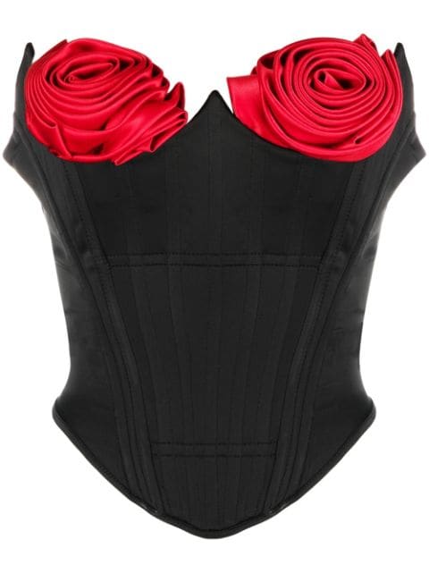Cristina Savulescu flower-applique detail corset top