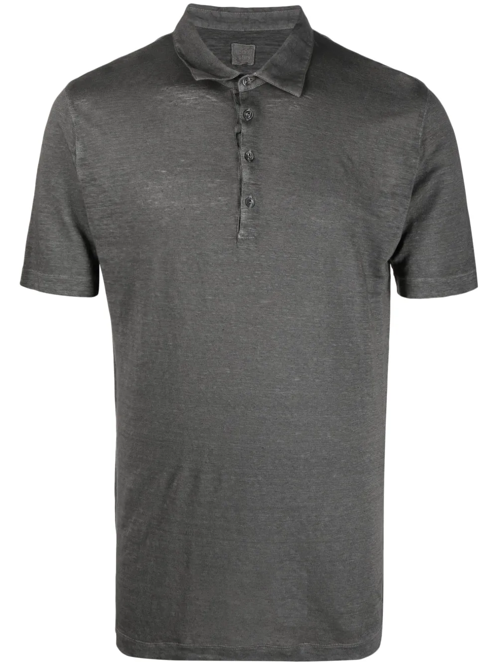 120% Lino short-sleeved linen polo shirt - Grey