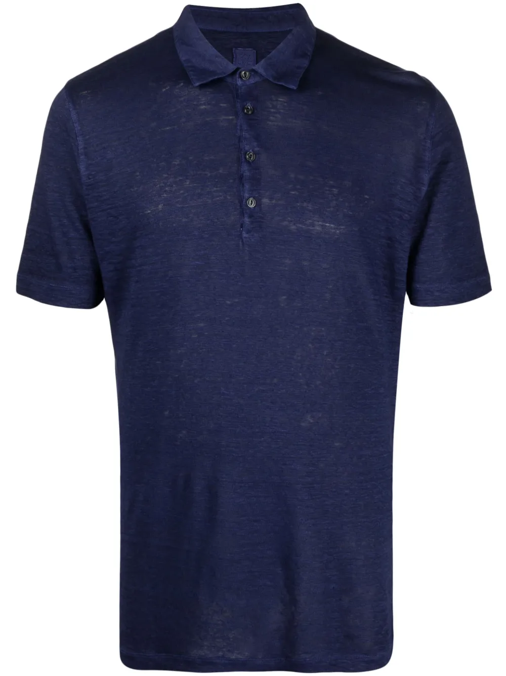 short-sleeved linen polo shirt