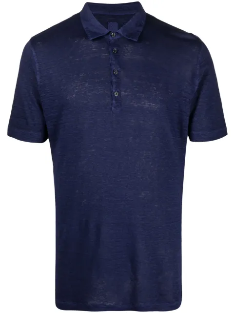 120% Lino short-sleeved linen polo shirt