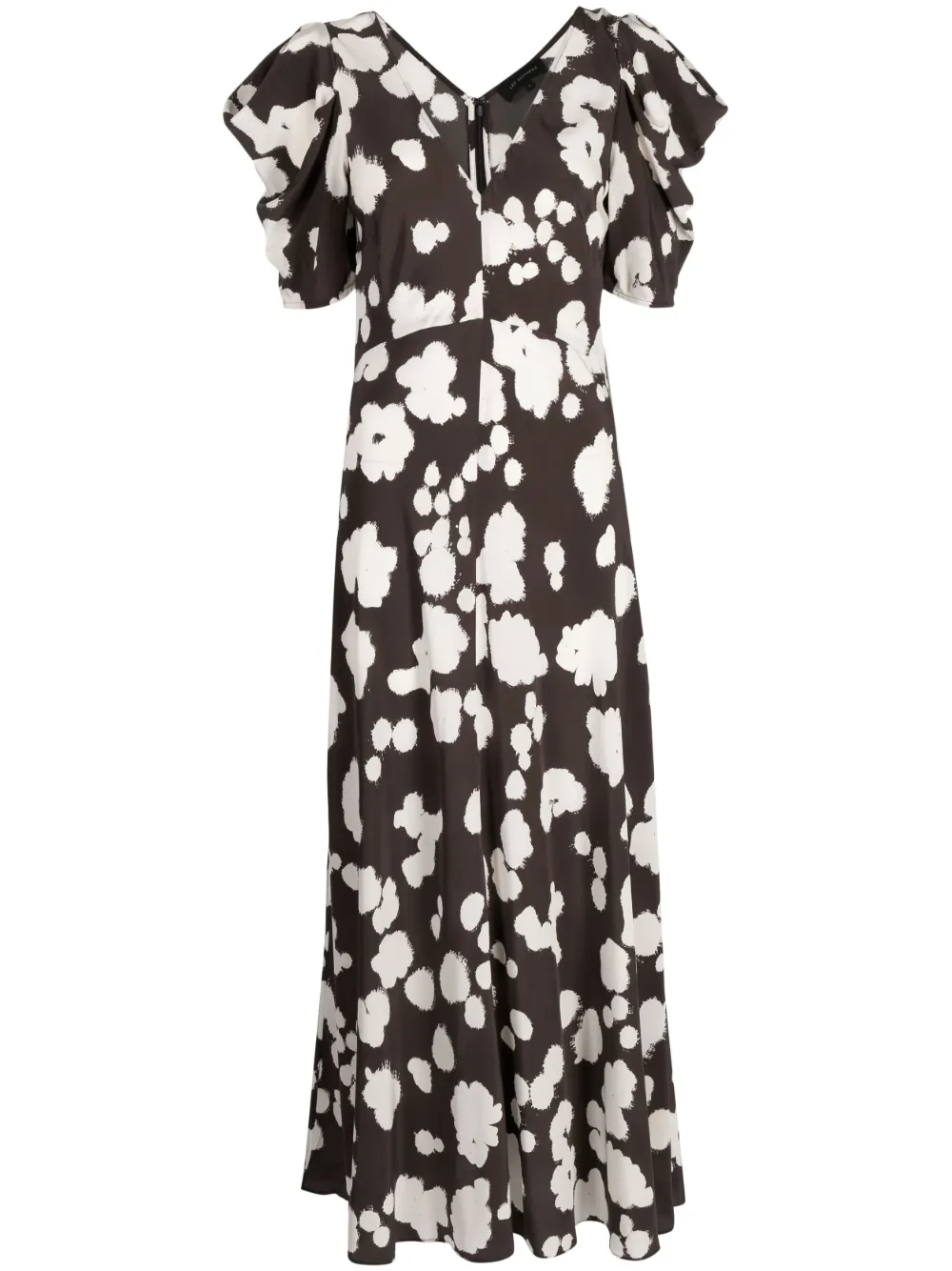 Lee Mathews paintsplatter Print Silk Dress Farfetch
