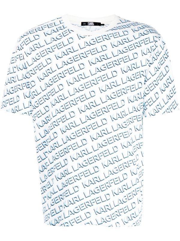 Karl Lagerfeld Logo Print Round Neck T-shirt - Farfetch