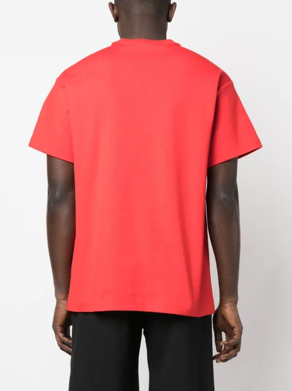 Versace Jeans Couture logo-print Cotton T-shirt | Red | FARFETCH