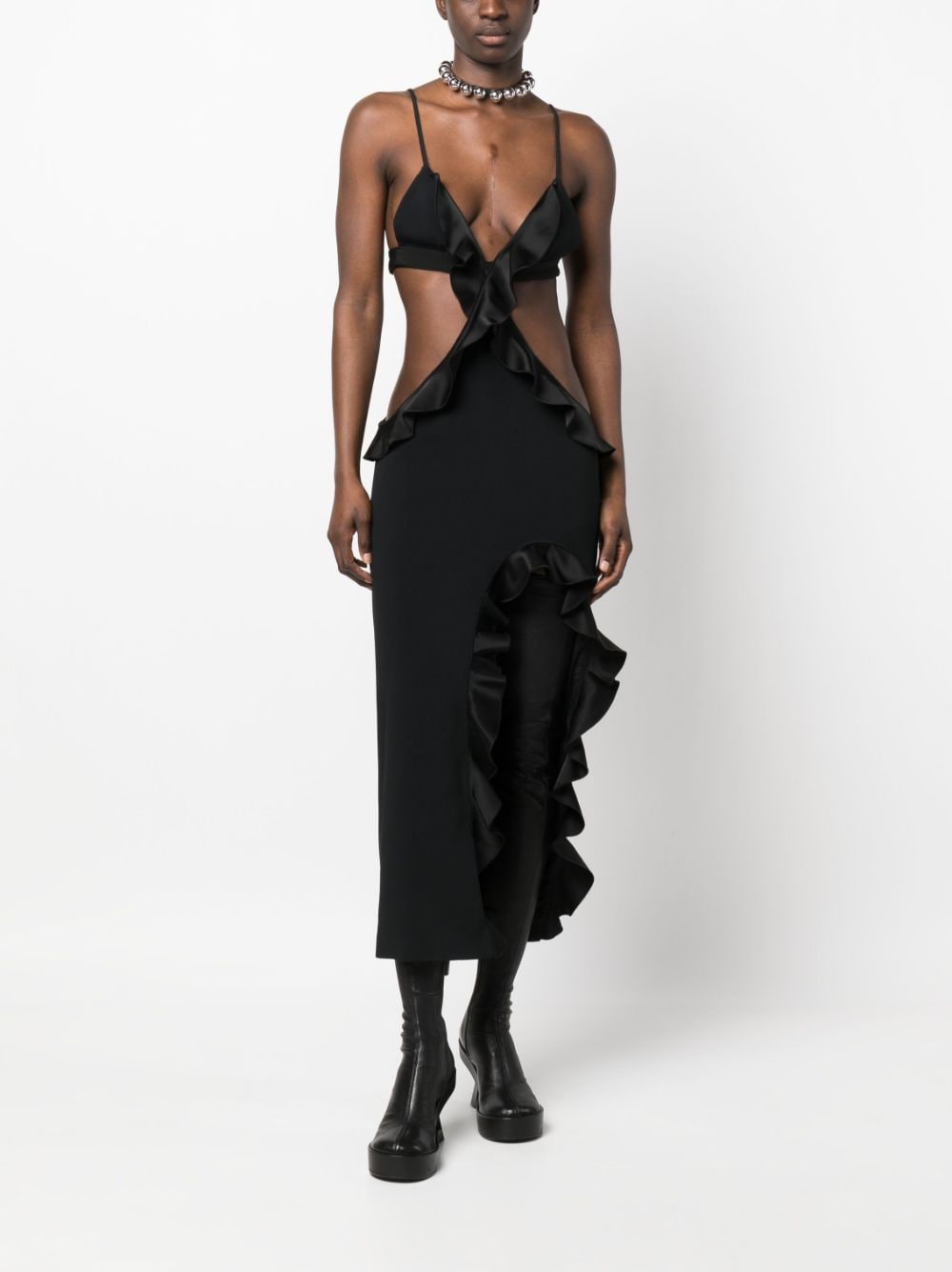 David Koma Asymmetrische jurk - Zwart