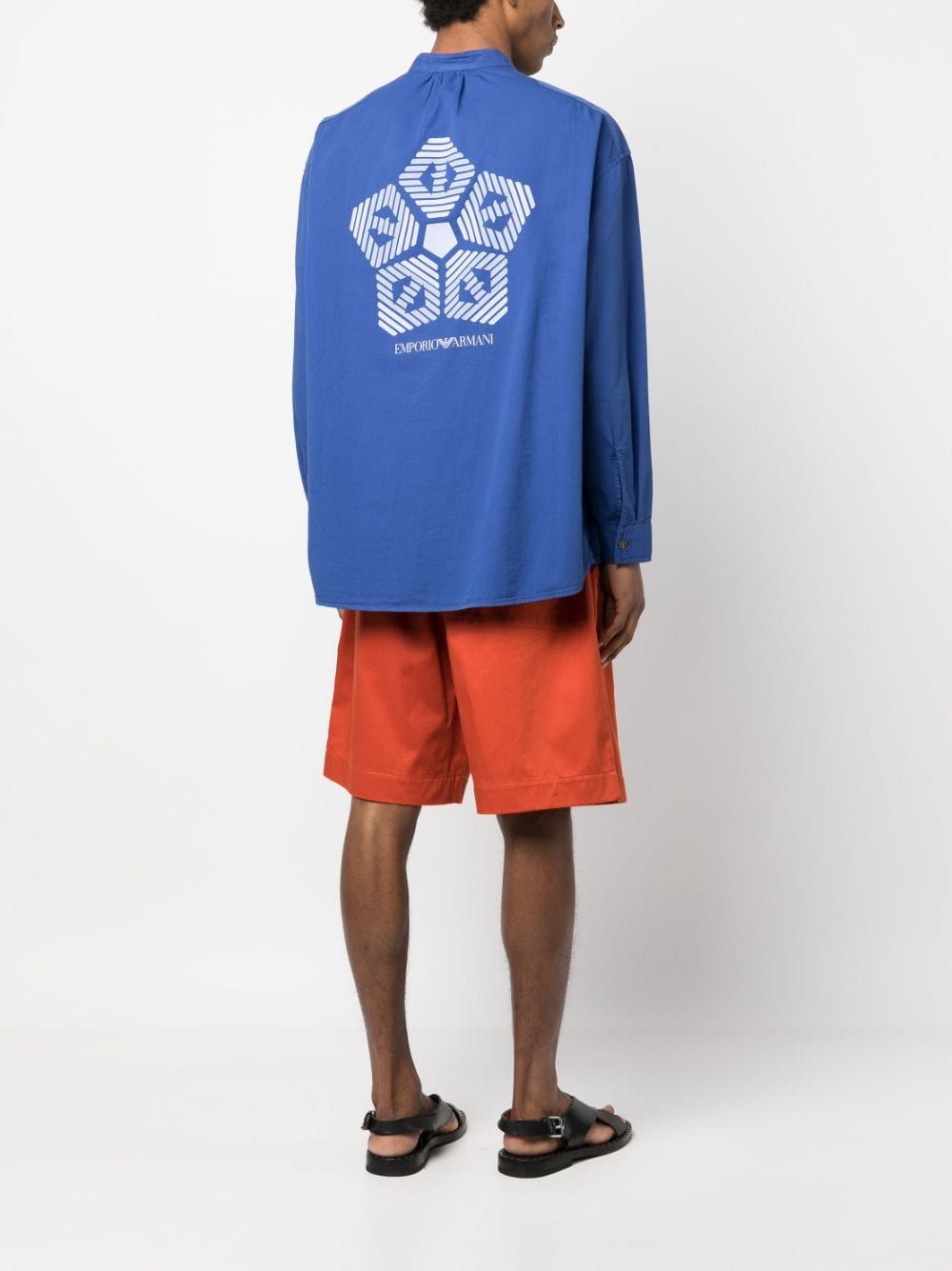 Emporio Armani Overhemd met print - Blauw