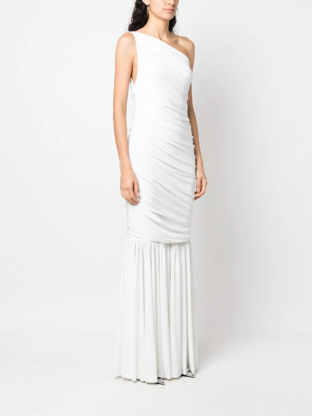 Norma Kamali Oneshoulder Draped Long Dress In White ModeSens