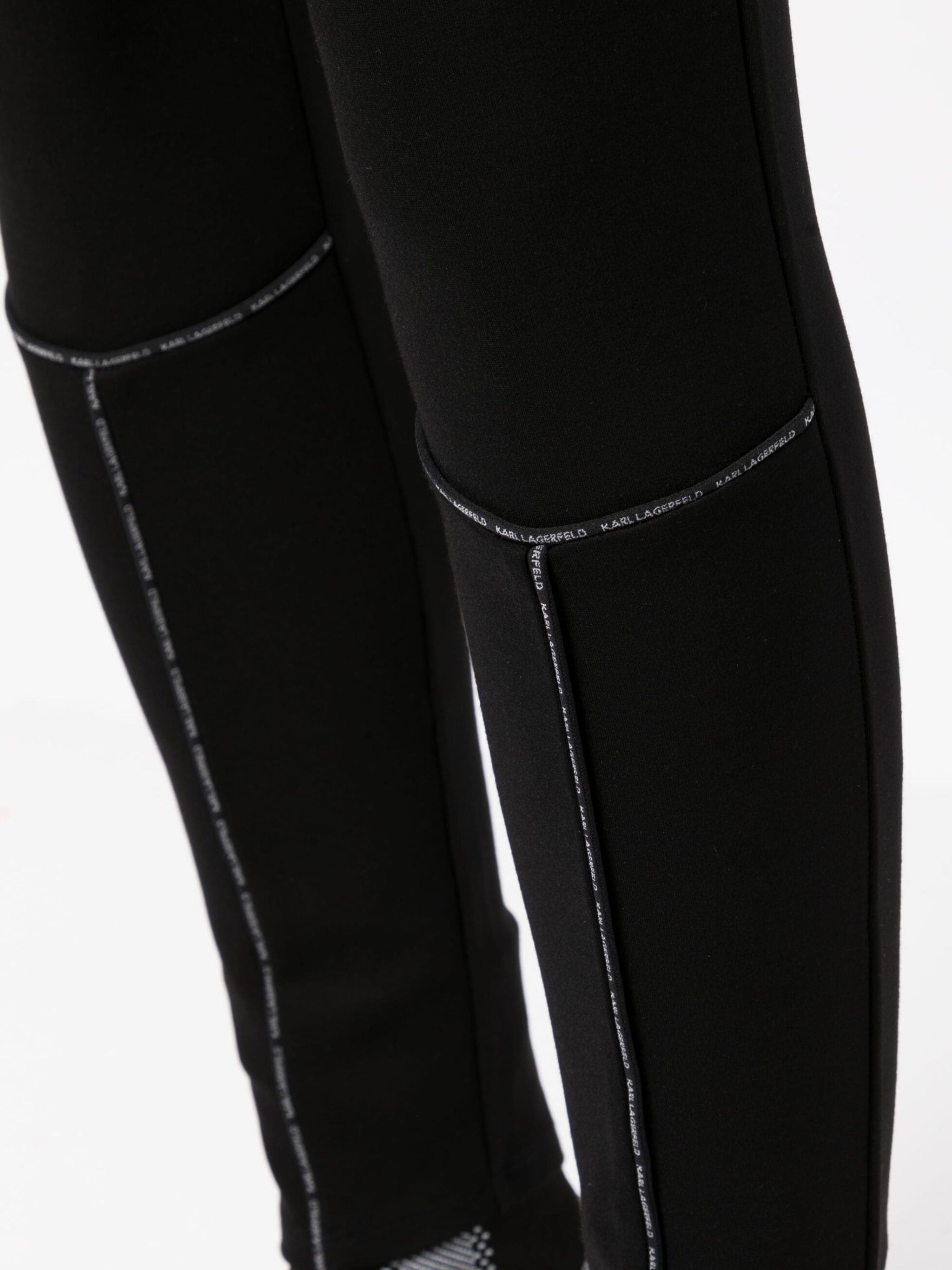 KARL LAGERFELD METALLIC FAUX STRETCH LEGGINGS