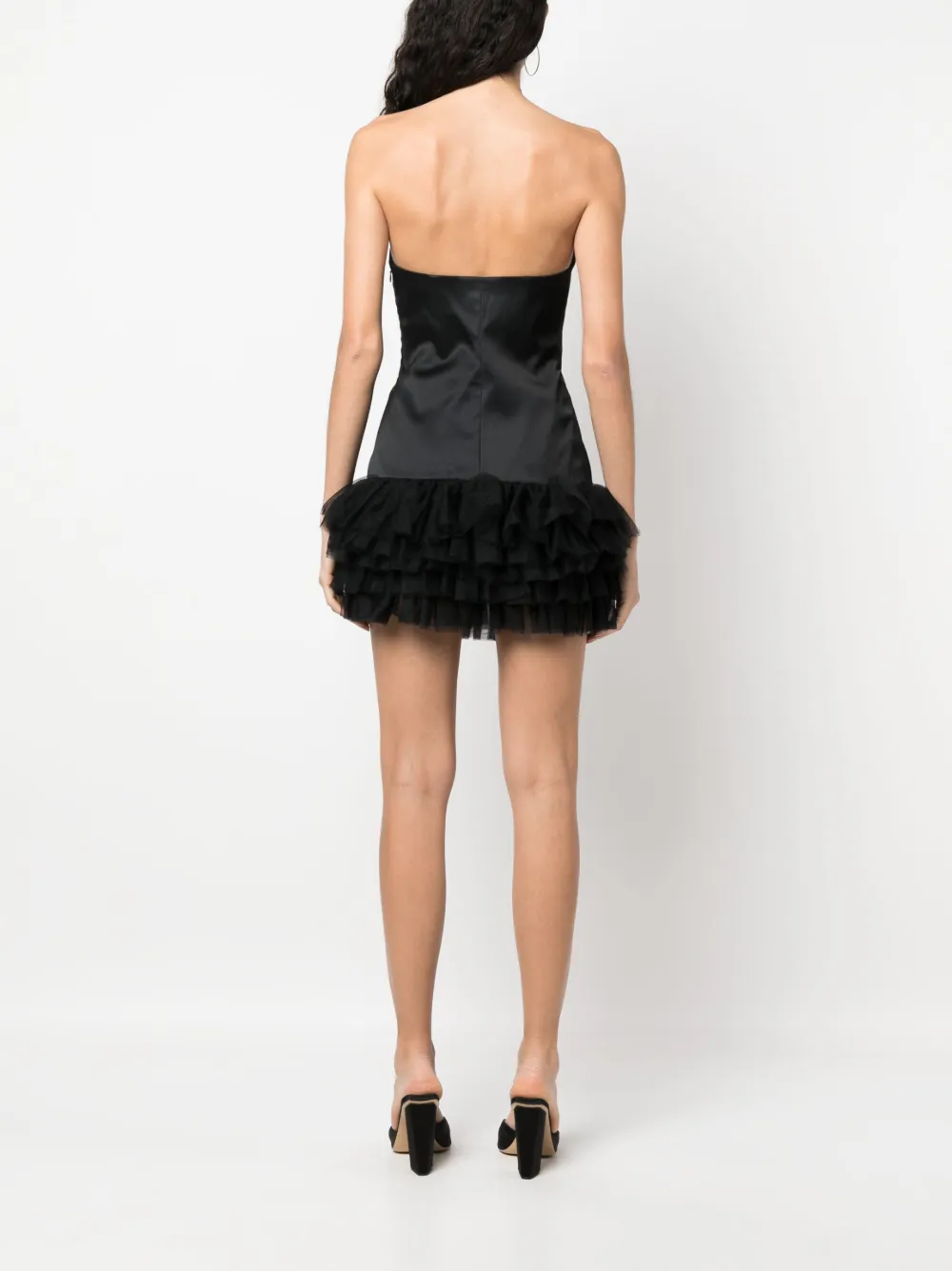 AMEN TULLE-TRIM STRAPLESS MINI DRESS