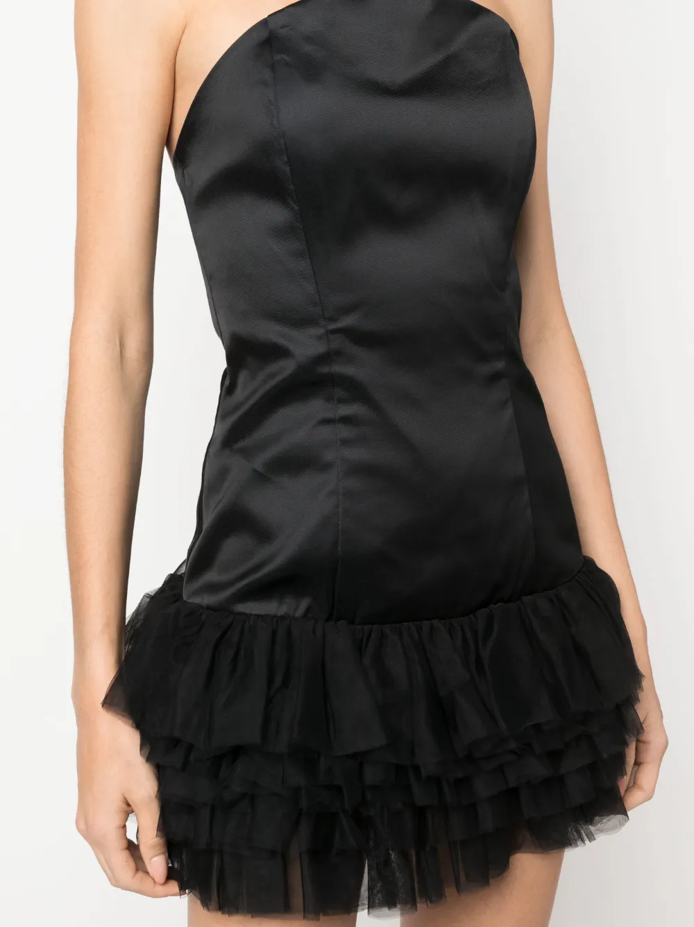 AMEN TULLE-TRIM STRAPLESS MINI DRESS