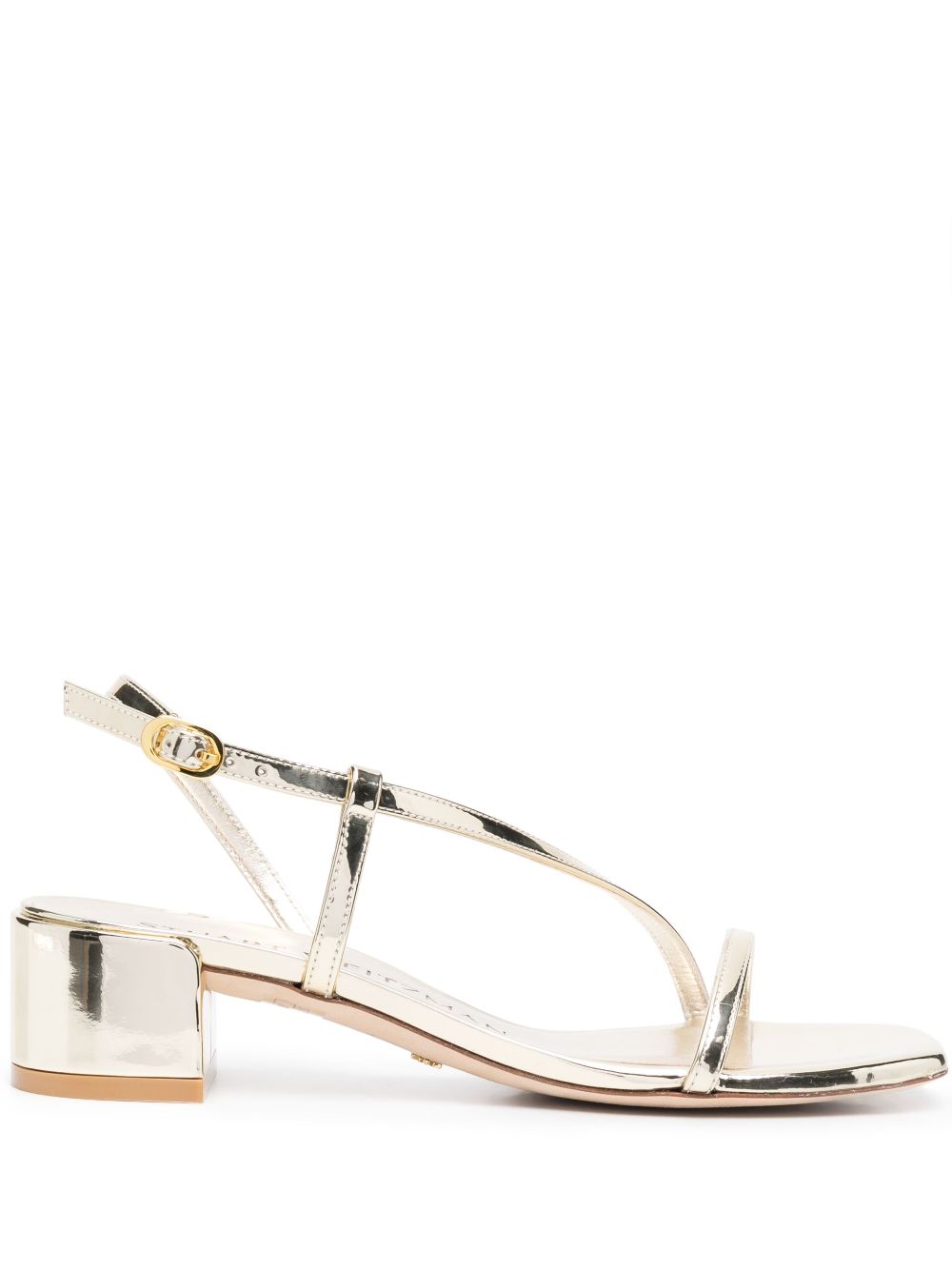 Stuart Weitzman Metallic Effect Sandals In Gold Modesens 2251