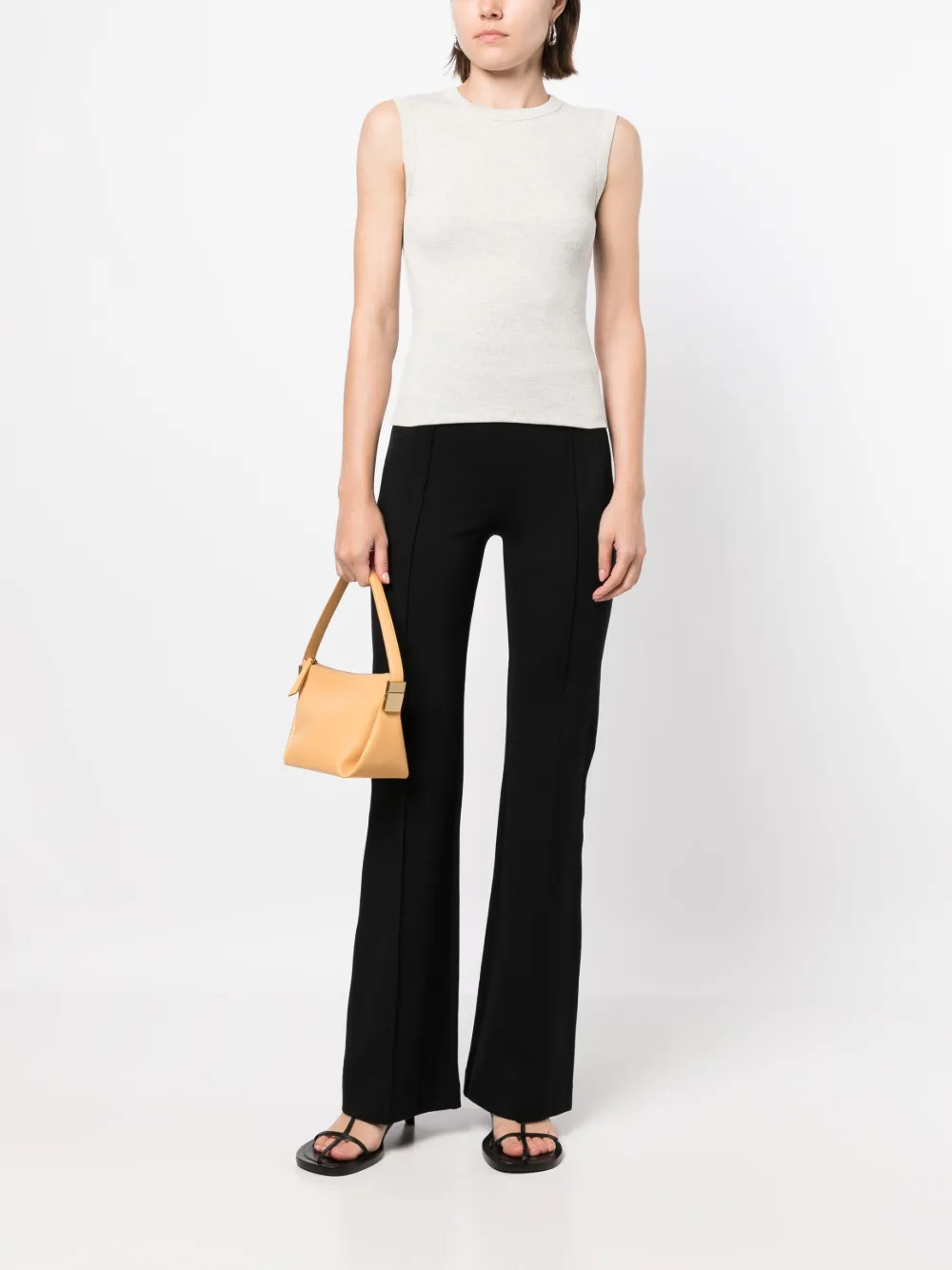 Flore Flore Round-neck Cotton Tank Top In Grey