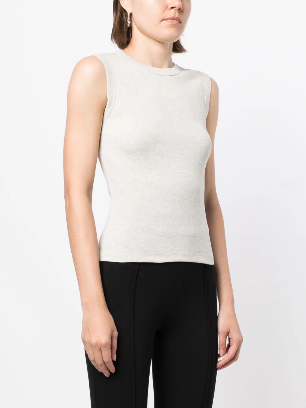 Flore Flore Round-neck Cotton Tank Top In Grey