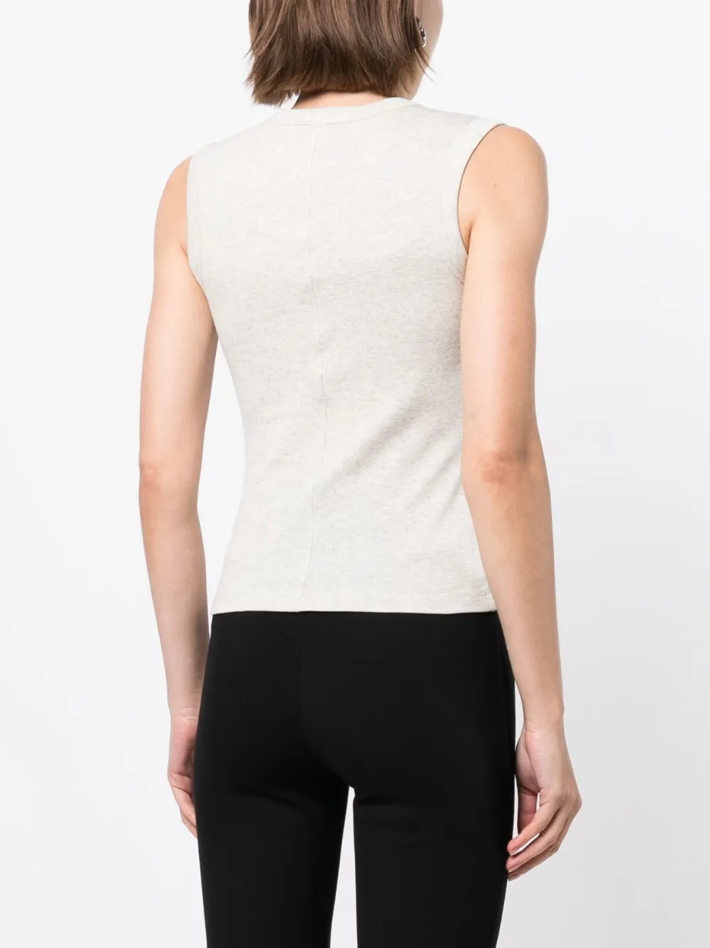 Flore Flore Round-neck Cotton Tank Top In Grey