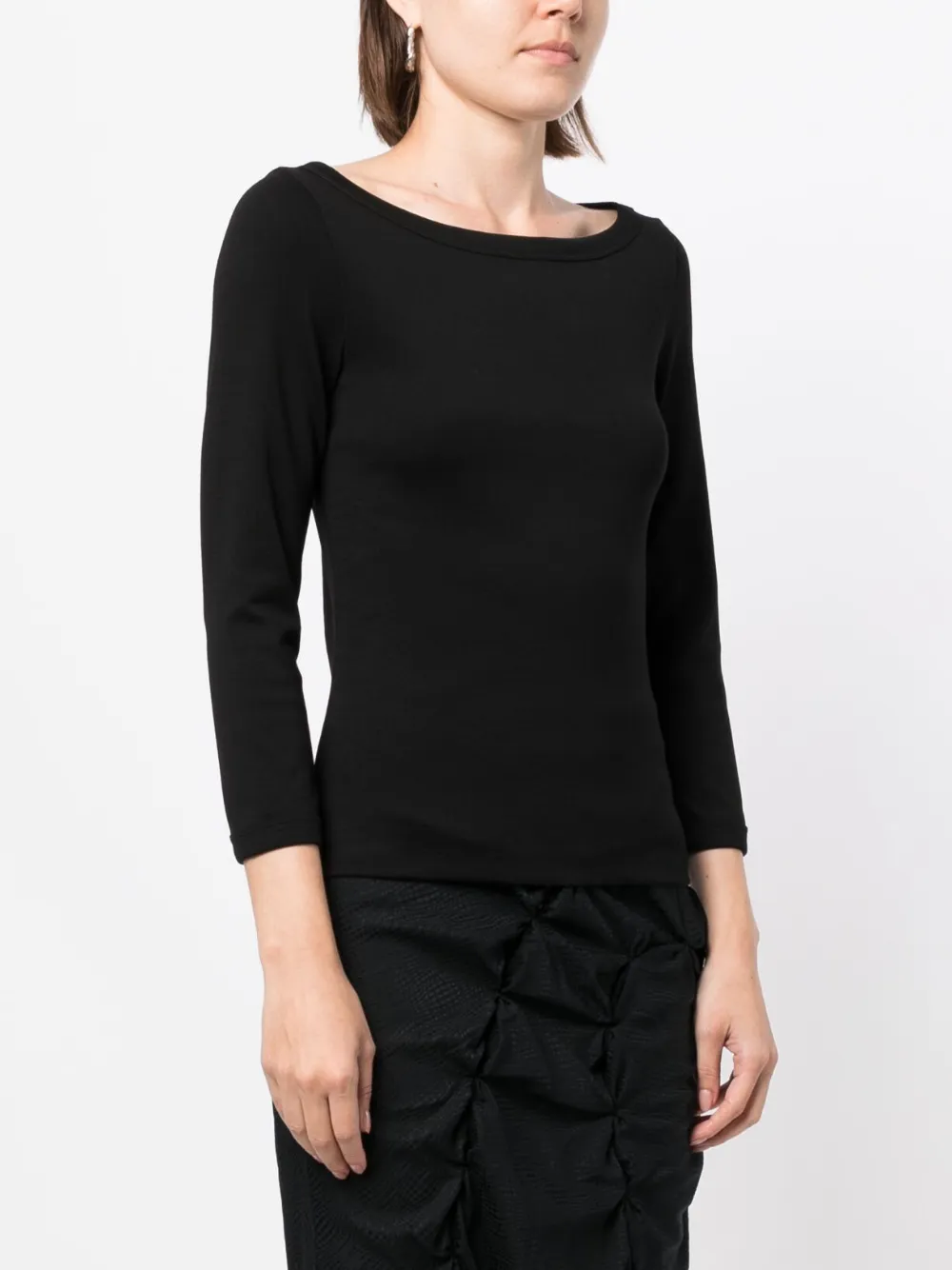 Flore Flore Long-sleeve Cotton T-shirt In Black