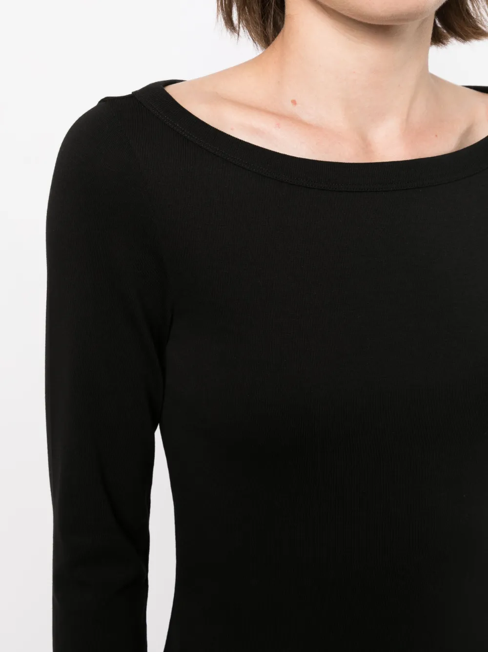 Flore Flore Long-sleeve Cotton T-shirt In Black