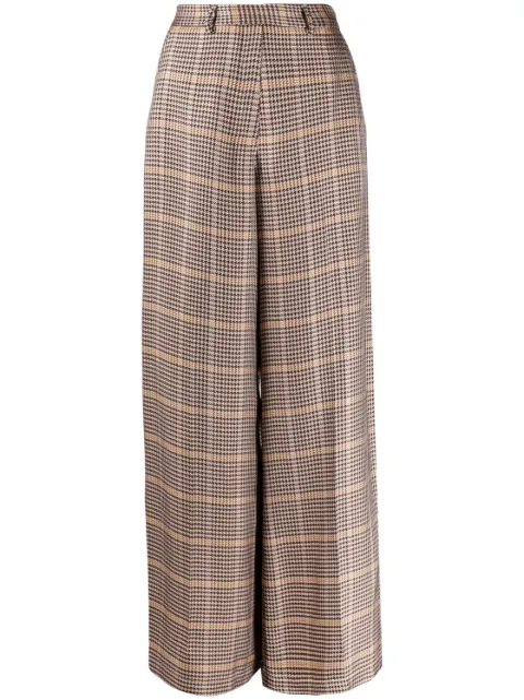 Forte Forte pantalones acampanados con motivo de cuadros