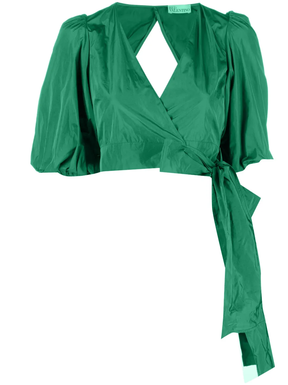 RED Valentino wrap design cropped top - Green