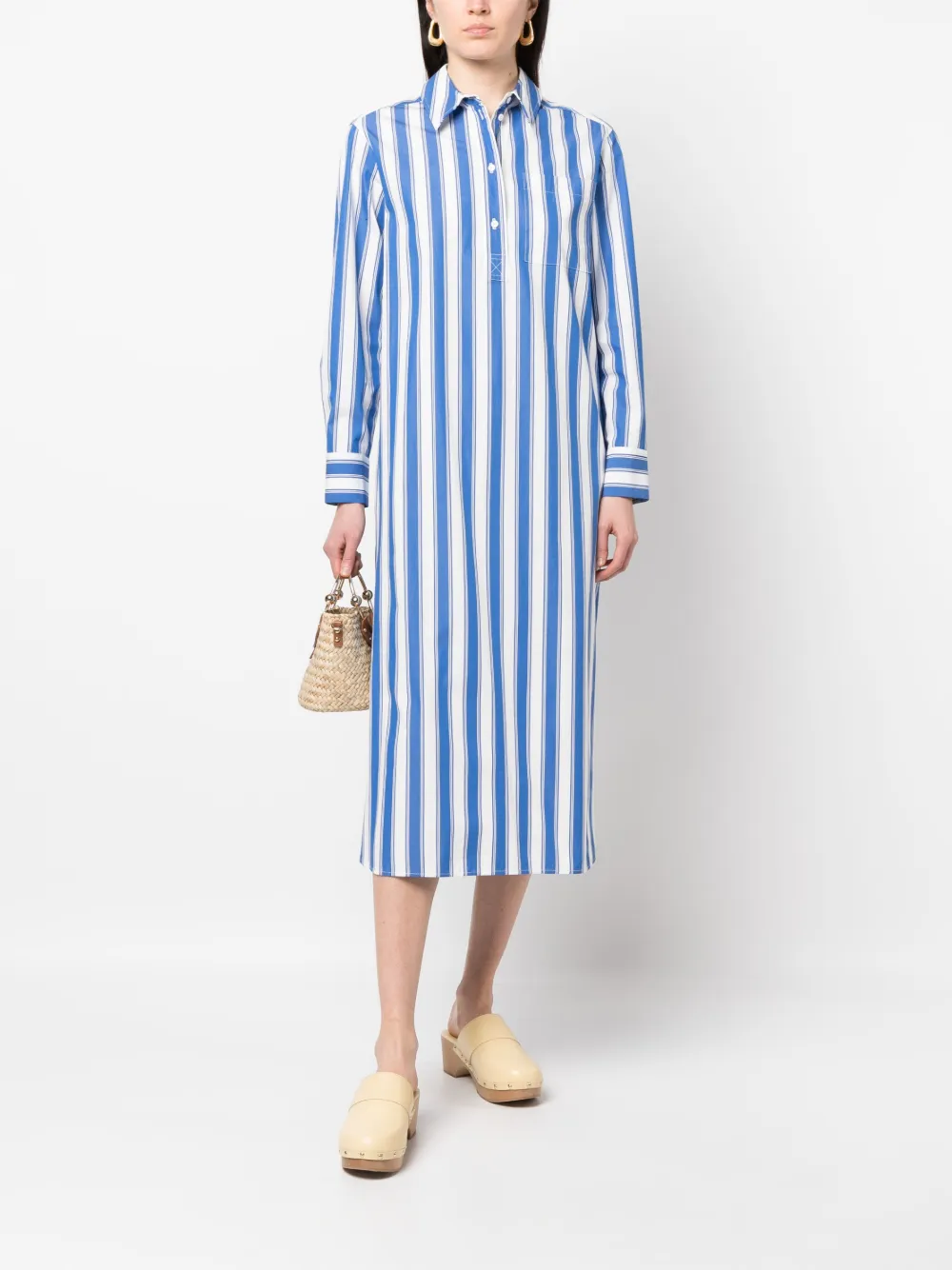 Claudie Pierlot Gestreepte blousejurk - Wit