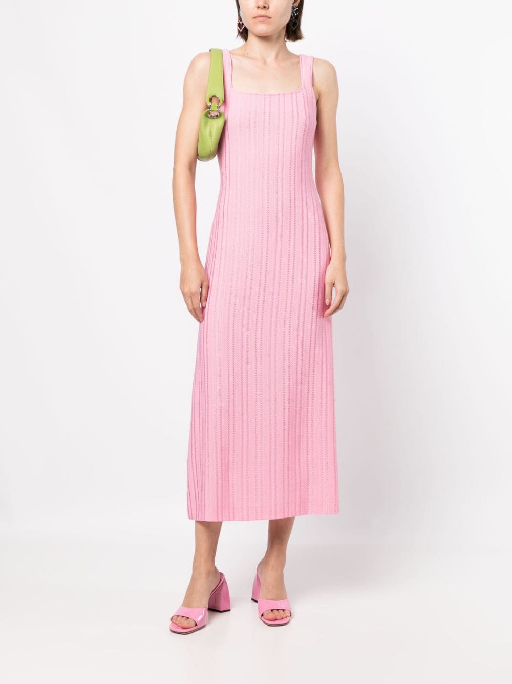 Shop Boutique Moschino Jacquard Midi Dress In Pink