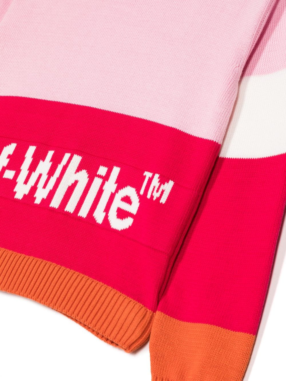 Shop Off-white Logo Striped Jumper In Pink
