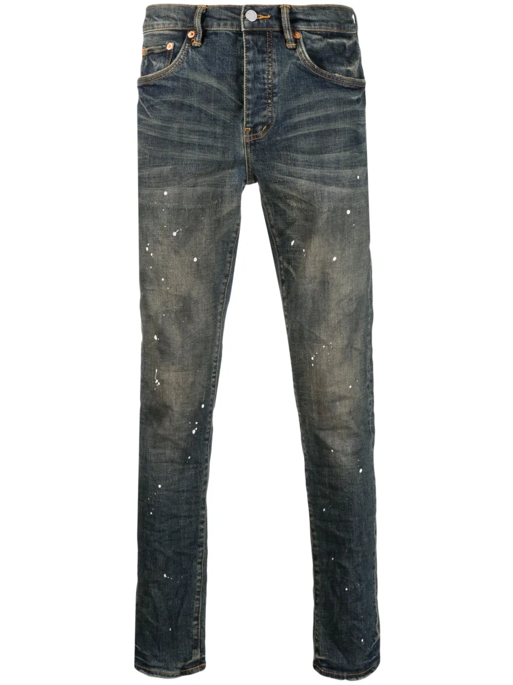 Purple Brand Paint Splatter Skinny Jeans Farfetch