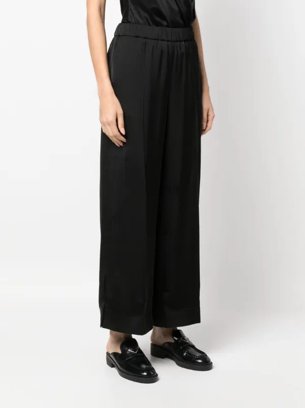 国内発 Jil Sander ブラックビスコースワイドレッグパンツ Jil Sander ワイドパンツ | ブラック | FARFETCH JP
