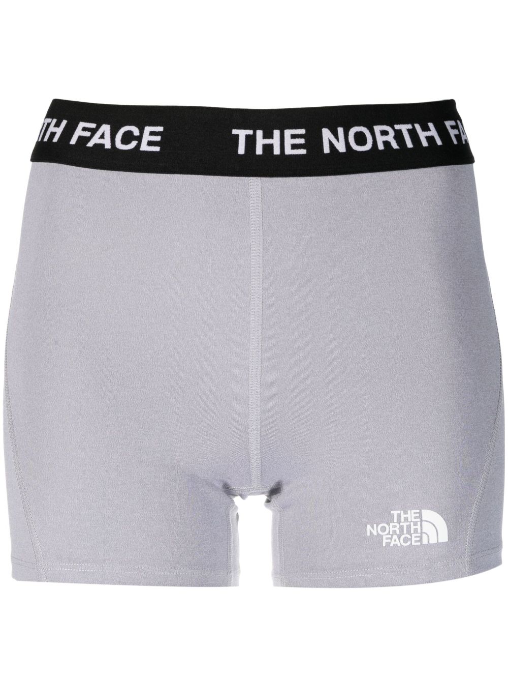 The North Face Logo-waistband Training Shorts In Grey