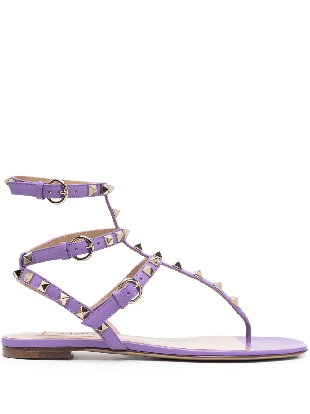 Valentino Garavani Rockstuds leather sandals Purple