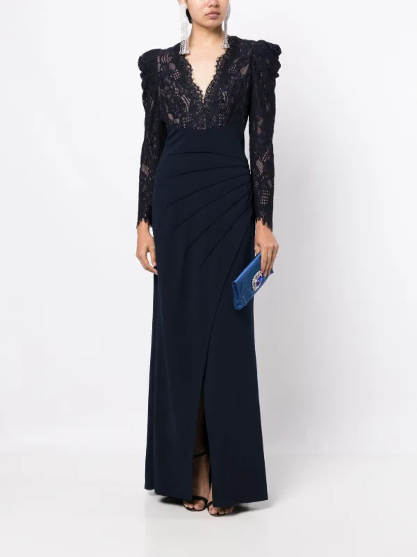 Tadashi black 2025 lace dress