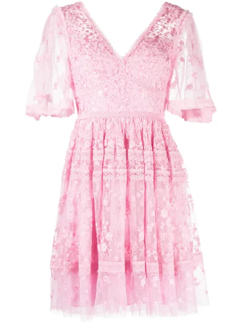 Needle & Thread Sweetheart lace minidress