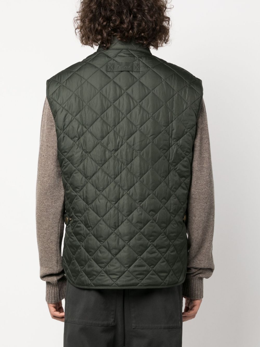Shop Barbour Lowerdale Quilted Cotton Vest In Green