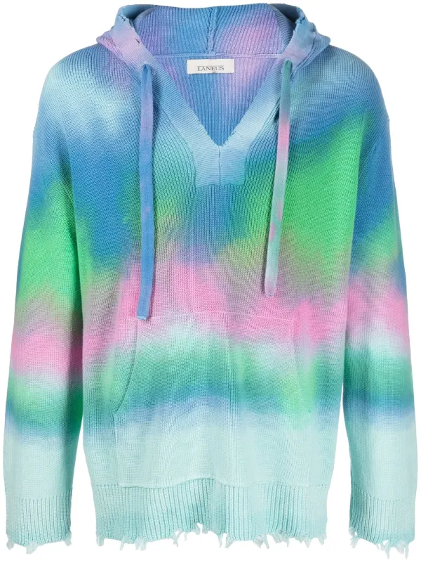 Laneus tie-dye Pattern Knit Hoodie - Farfetch