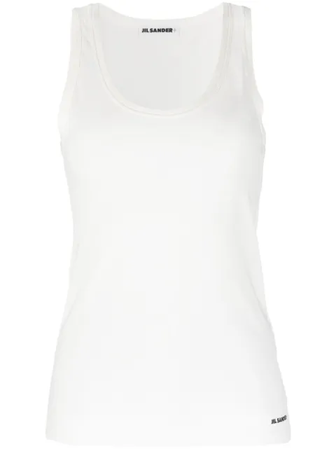 Jil Sander logo-print cotton tank top