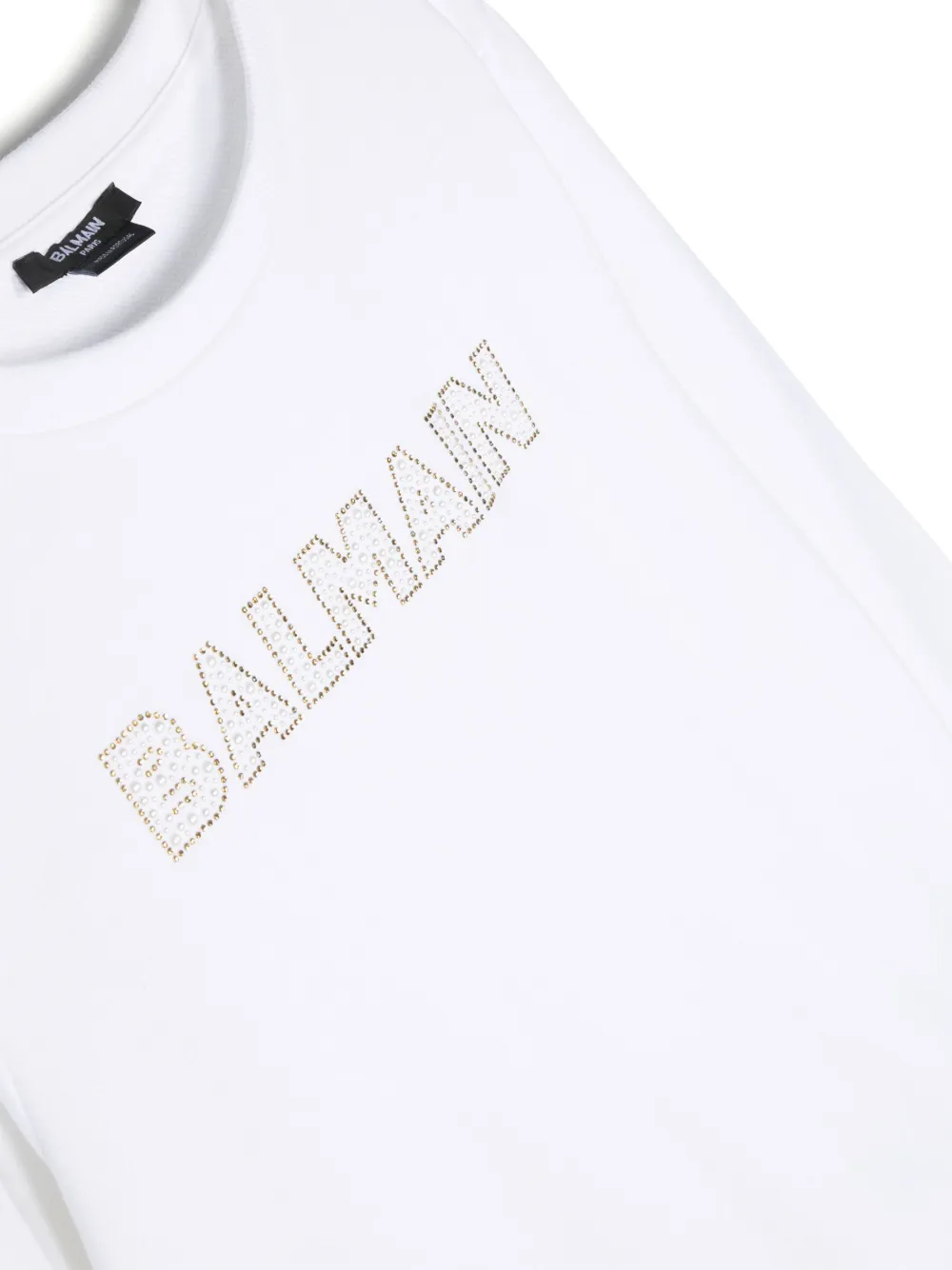 BALMAIN RHINESTONE-LOGO SWEATSHIRT 