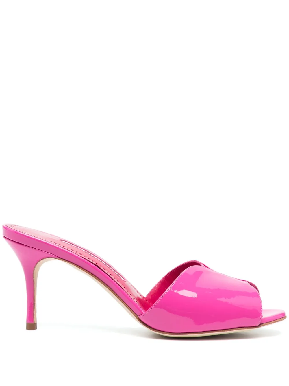 Manolo Blahnik Women's Houramu 70mm Patent Leather Mules In Pink