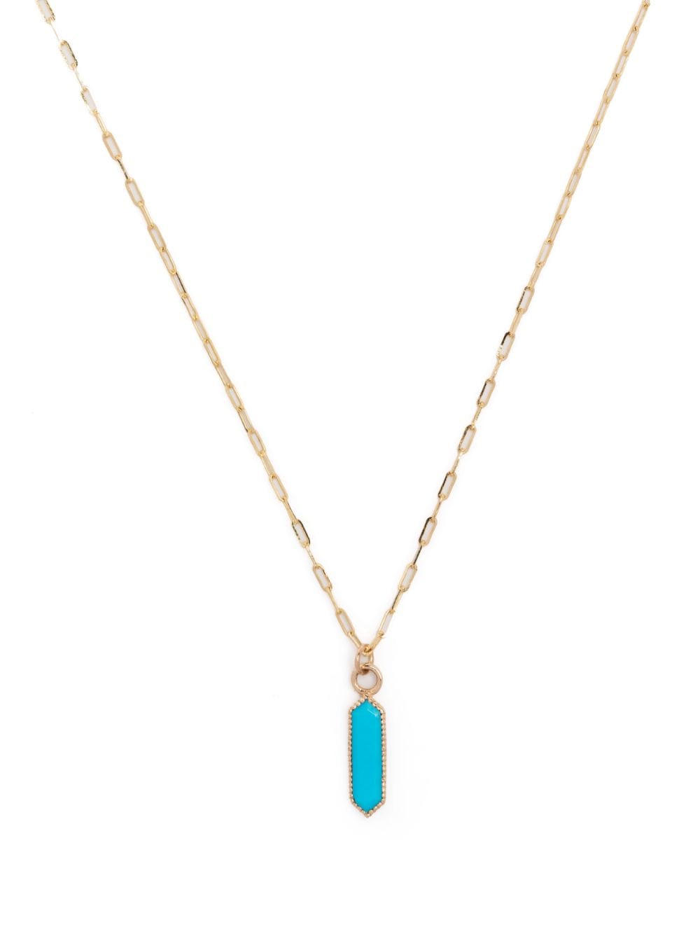 Metier by Tom Foolery 14kt yellow gold Astra Hexa turquoise necklace