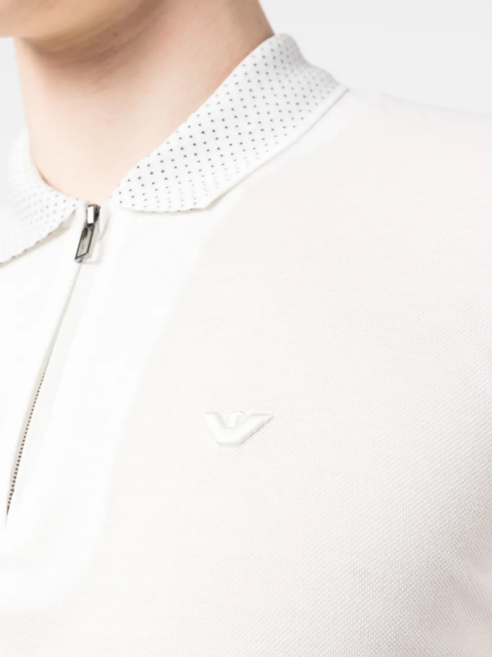 Emporio Armani zipup Cotton Polo Shirt Farfetch