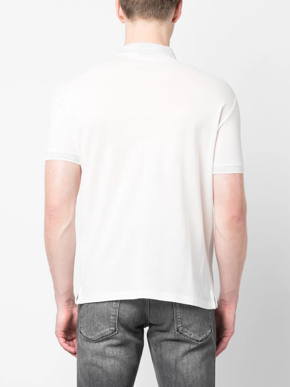 Emporio Armani zipup Cotton Polo Shirt Farfetch