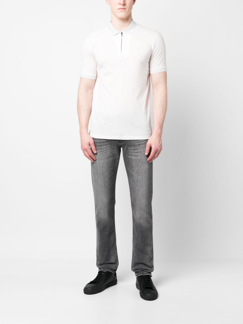 Emporio Armani Poloshirt met rits - Wit