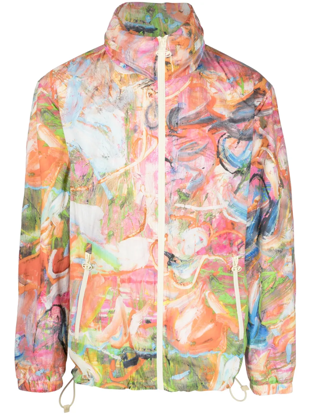 Diesel graphic-print zipped jacket - Pink
