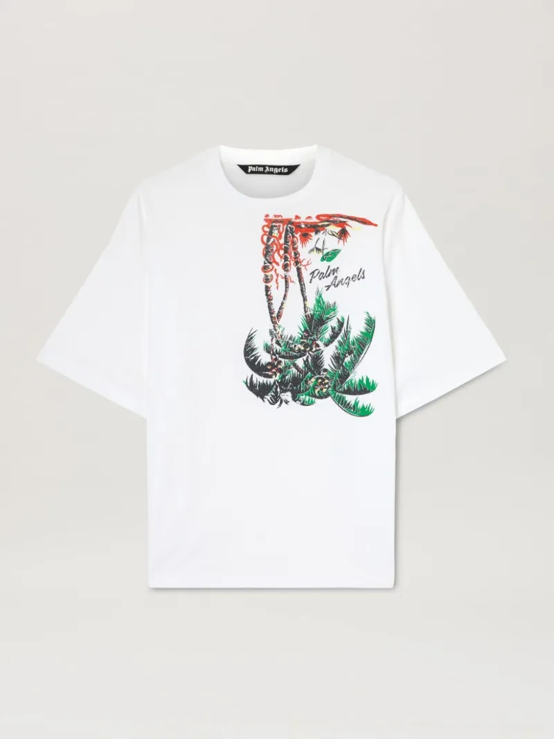 Upside Down Palmprint Tshirt in white/green Palm Angels® Official