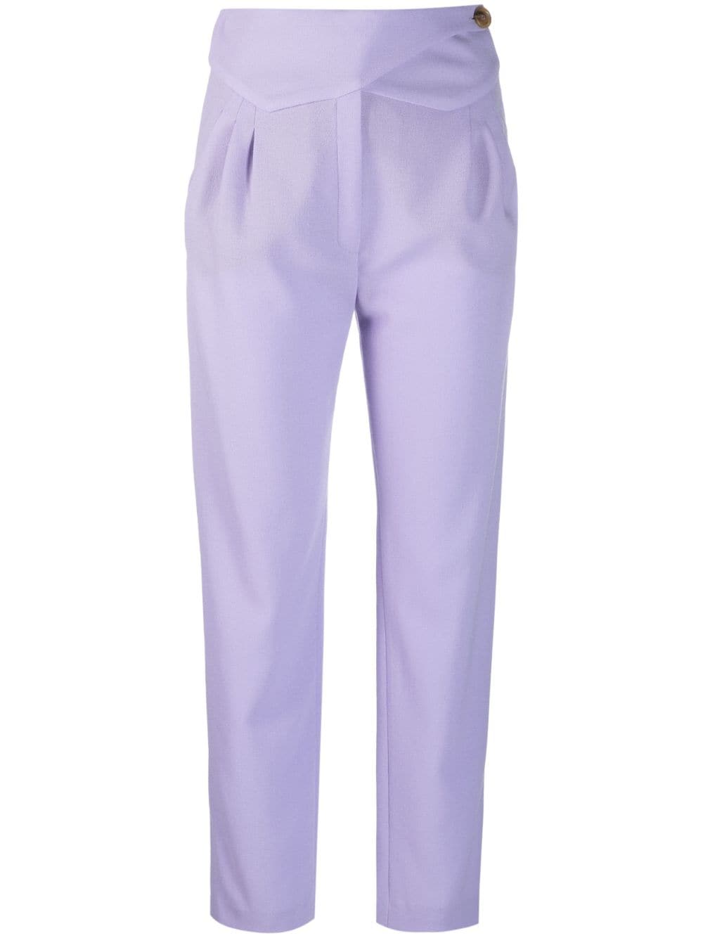 cropped straight-leg wool trousers