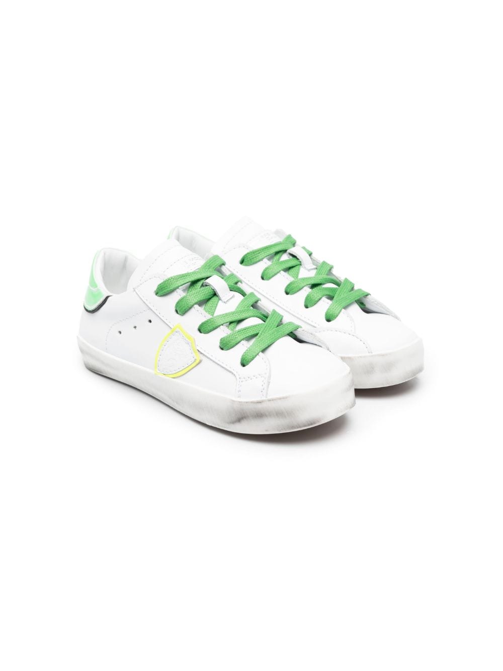 Philippe Model Lace-up Leather Trainers In 白色