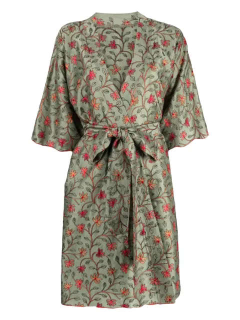 Dolci Follie floral-print silk-blend robe