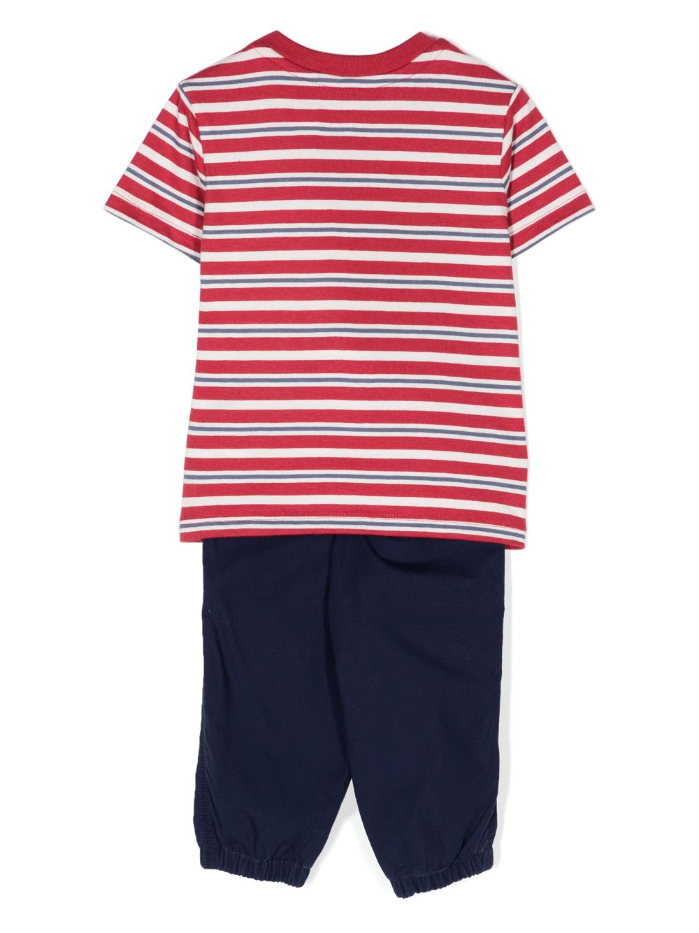 Ralph Lauren Kids T-shirt en broek met strepen - Rood