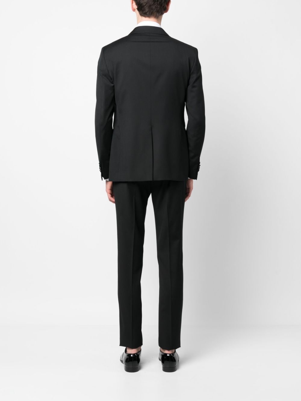 Shop Tagliatore Single-breasted Dinner Suit In Black