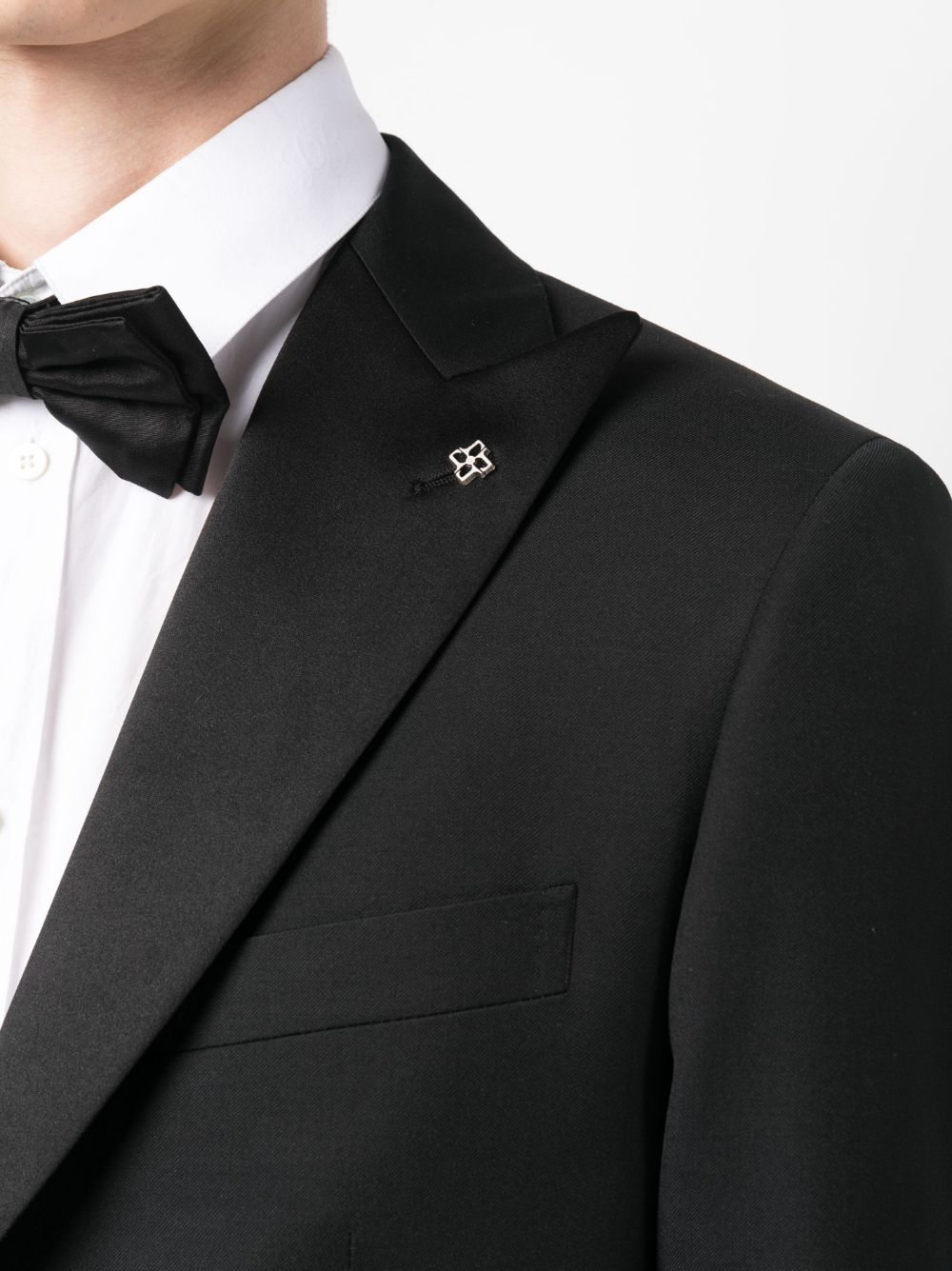 Shop Tagliatore Single-breasted Dinner Suit In Black