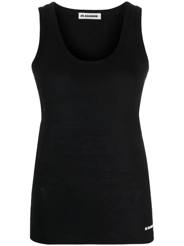 Jil Sander Logo-print Cotton Tank Top in Black