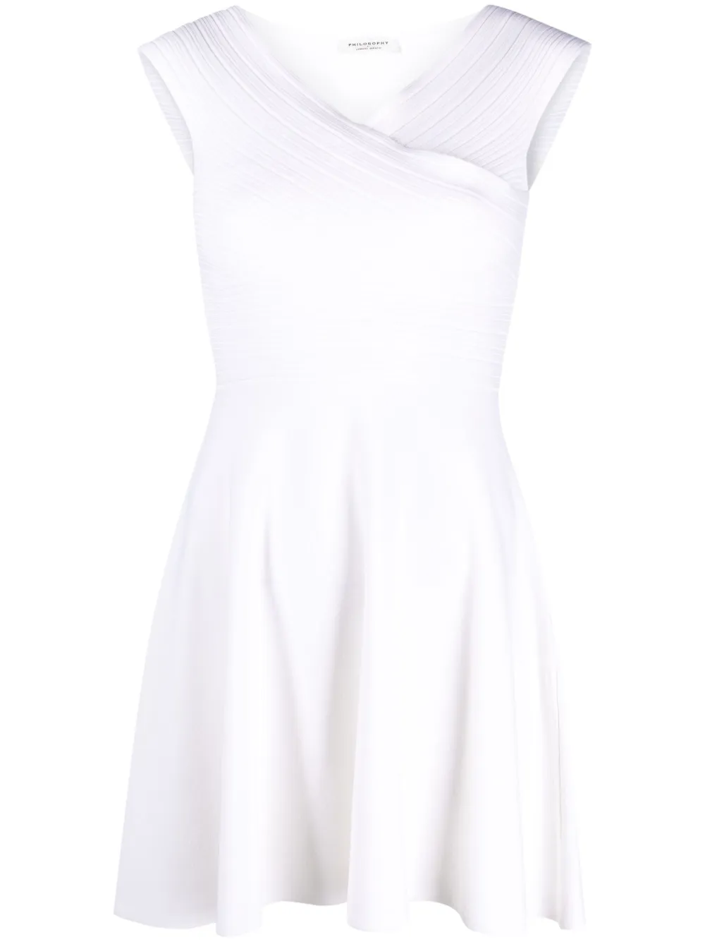 Philosophy Di Lorenzo Serafini Short-sleeve Pleated Minidress In White