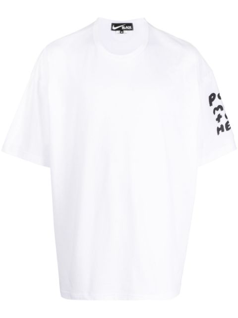 Black Comme Des Garcons slogan-print T-shirt Men